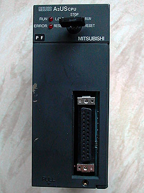 Mitsubishi Melsec PLC A2-US CPU Module.