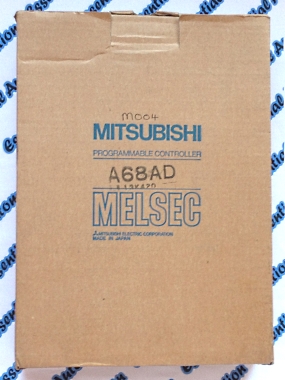 Mitsubishi Melsec PLC A Series A68AD analog input module.