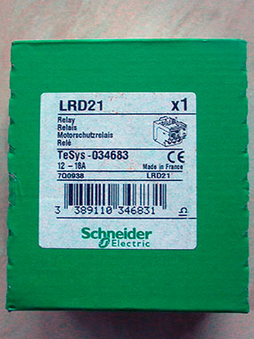 Telemecanique / Schneider LRD-21 Motor Overload Relay.
